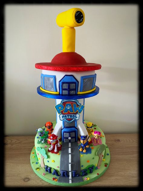 Paw Patrol Lookout Cake, Paw Patrol Tower Cake, Tower Birthday Cake, Paw Patrol Lookout Tower, Paw Patrol Torte, Cake Paw Patrol, Paw Patrol Birthday Party Cake, Paw Patrol Tower, Paw Patrol Lookout