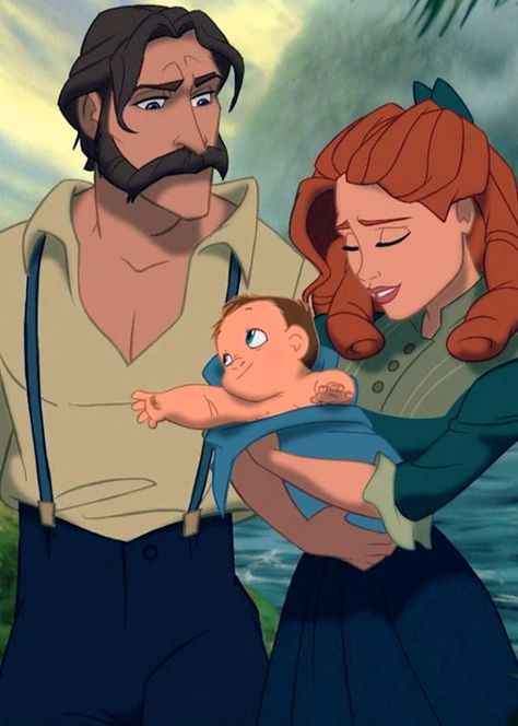 Tarzan and his parents, can we please get an outfit based on his Mom? Tarzan Parents, Baby Tarzan, Disney Quizzes, Minnie Driver, Animation Disney, Tony Goldwyn, Disney Mom, Prince Eric, Film Disney