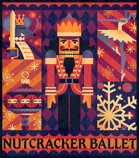 Nutcracker Ballet Illustration, Nutcracker Pattern, Nutcracker Image, Ballet Illustration, Ballet Poster, The Nutcracker Ballet, Nutcracker Decor, Ballet Posters, Nutcracker Ballet