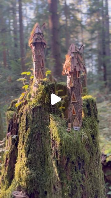 Maryinthefairyland on Instagram: "My first ALL-NATURAL Fairy house, though perhaps not the most beautiful one, is completely biodegradable. What are your thoughts on it?  Material used: bark, branches, wood dowels, moss & pine resine glue  The pine resine glue you will find here: https://creatoriq.cc/45Z46NQ  #fairyland #fairyvillage #fairyforest #whimsicalworld #enchantedforest #enchantedhouses #fairyhouse #fairyhouses #fairydwellings #fairytales #feenhaus #gnomehouse #gnomehome #pixiehouse #pixiehollow #pixiedwellings #hobbithouse #diyfairyhouse #wichtelhaus  #naturecraft #naturecrafts #fairymagic #allnaturalfairyhouse" Fairy Village, Fairy House Diy, Pixie Hollow, Gnome House, Hobbit House, Fairy Magic, October 31, Forest Fairy, Fairy Land