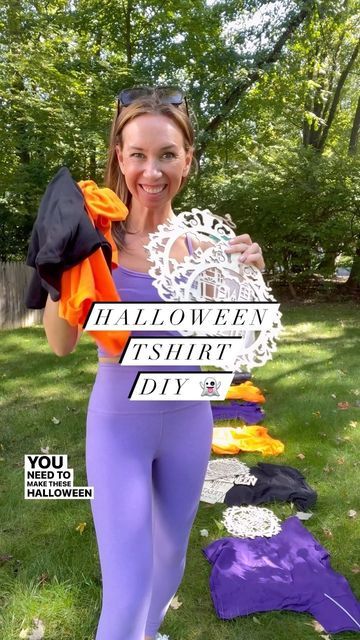 Shannon Doherty on Instagram: "HALLOWEEN TSHIRT DIY 👻 SAVE this easy idea!! I LOVE how they turned out! SO FUN to make - perfect for a Halloween party too! COMMENT - shirt - I will send you links to everything you need to make this at home!!! Make sure your FOLLOWING ME @athomewith.shannon for more easy ideas your family will love - that you can actually do!!! #halloween #halloweendiy #halloweencrafts #crafts #diy #halloweencraft #momhack #momsofinstagram" Halloween Tshirt Diy, Diy Pumpkin Carving, Holiday Party Treats, Shannon Doherty, Diy Halloween Shirts, Teen Projects, Cricut Halloween, Puff Paint, Halloween Tshirt