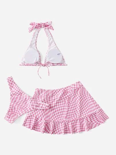 Skirt Swimsuit, Swimsuit Beach, Cute Bathing Suits, Beach Skirt, Swimsuit Set, Beach Swimsuit, 16th Birthday, Plaid Pattern, Boho Shorts