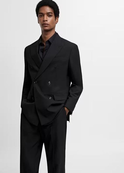 It is beautiful and looks very good. I loved it. Fast shipping. Double Breasted Blazer Men, Black Tie Men, Blazer Men Outfit, Men Suit Outfit, Black Double Breasted Suit, Wedding Guest Men, Double Breasted Suit Men, All Black Suit, Black Outfit Men