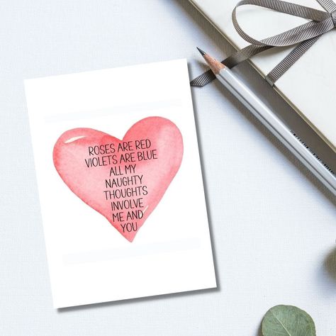 Dirty Birthday Cards, Diy Cards For Boyfriend, Dirty Valentine, Valentine Notes, Cute Easy Doodles, Valentine Postcards, Birthday Cards For Boyfriend, Cards For Boyfriend, Greeting Card Template