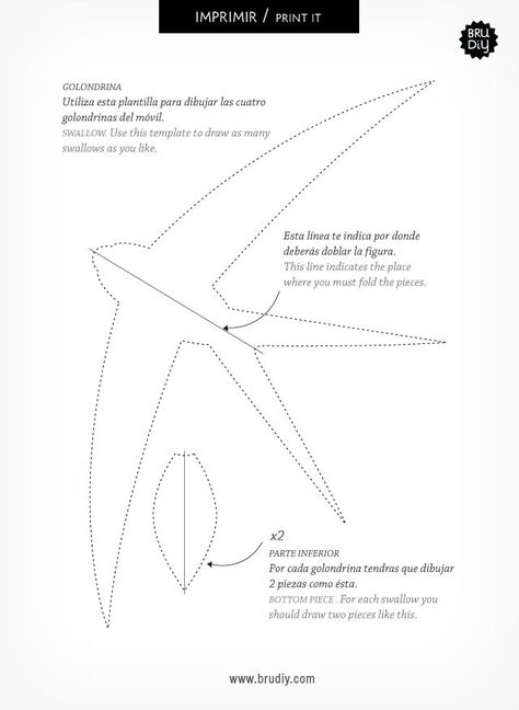 Swallows Mobile Swallow Template, Swallow Mobile, Farmhouse Valentine Decor, Mobile Diy, How To Make Snowflakes, Bird Template, Craft Templates, Paper Wall Hanging, Paper Flower Crafts