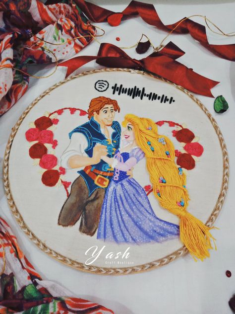 Rapunzel Embroidery, Embroidery Disney, Braid Embroidery, Hair Embroidery, Thread Craft, 3d Hair, Disney Princess Rapunzel, Rapunzel Hair, Princess Rapunzel