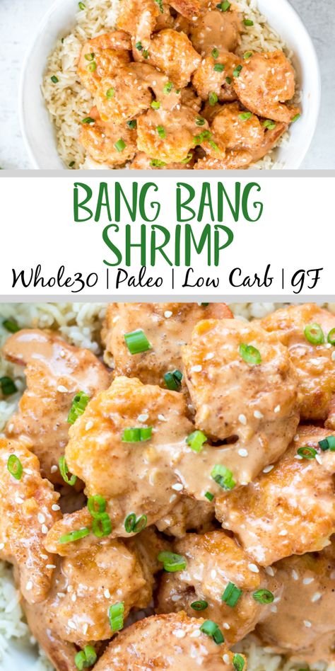 Shrimp Paleo, Whole30 Shrimp Recipes, Whole30 Dinner, Whole30 Dinner Recipes, Easy Whole 30 Recipes, Bang Bang Shrimp, Whole30 Dinners, Shrimp Dinner, Whole 30 Diet