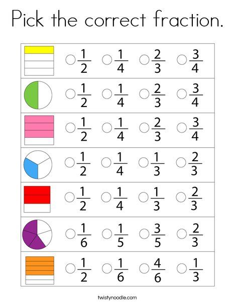 Pick the correct fraction Coloring Page - Twisty Noodle Third Grade Homeschool Activities, Fraction Grade 1 Worksheet, Fraction Coloring Worksheets, Fractions Grade 3 Activities, Grade 3 Fractions Worksheets, Basic Fractions, Fractions First Grade, Math Fractions Worksheets, Third Grade Activities