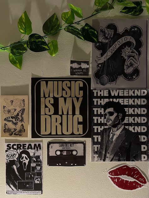 Weeknd Room Aesthetic, The Weeknd Themed Room, The Weeknd Inspired Room, The Weeknd Room Decor Ideas, The Weekend Room Decor, The Weeknd Aesthetic Room, Aesthetic Board Ideas For Pinterest, Tvd Inspired Room, Room Inspo Lana Del Rey