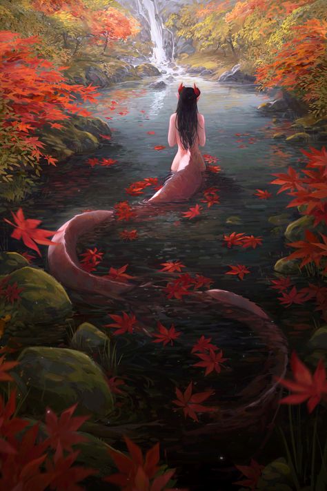 Siren Concept Art, Animation Apps, Underwater City, Comic Book Art Style, Snake Art, Mermaids And Mermen, Alien Concept Art, Autumn Scenes, Unique Trees