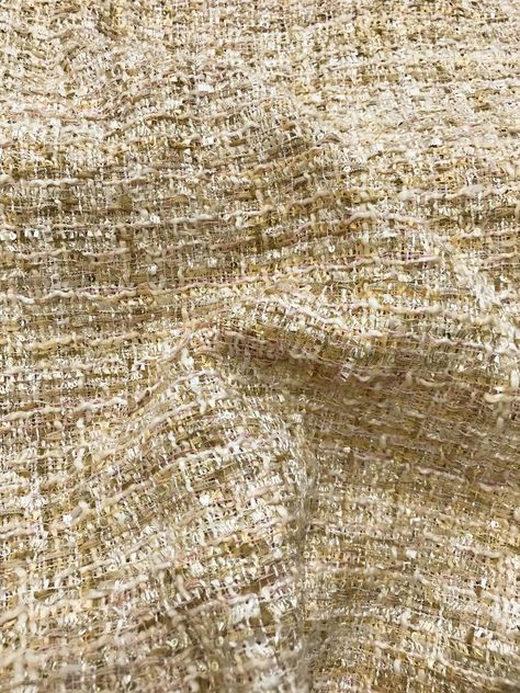 Tweed Fabric Swatch, Chanel Fabric, Chanel Tweed Fabric, Tweed Fabric Texture, Chanel Style Jacket, Chanel Tweed, Textile Texture, Fabric Textures, Handwoven Fabric