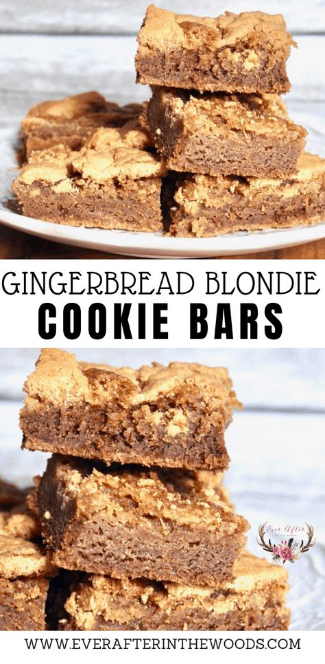 gingerbread blondie cookie bars christmas cookies | best christmas cookies ever | christmas cookie recipe | best gingerbread recipe Gingerbread Blondies, Keto Gingerbread, Blondies Cookies, Sugar Free White Chocolate, Cookies Best, Hot Chocolate Fudge, Gluten Free Gingerbread, Slow Cooker Desserts, Blondies Recipe