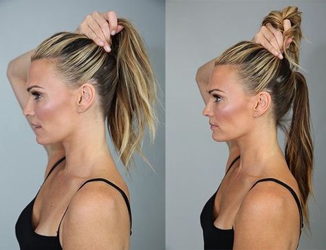 How to make a fuller ponytail Fuller Ponytail, Ponytail Trick, Full Ponytail, Long Shag Hairstyles, Ponytail Tutorial, Perfect Ponytail, Double Ponytail, High Pony, High Ponytail Hairstyles