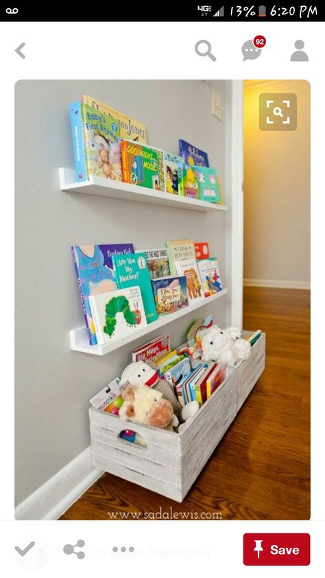 Bookshelf Corner, Gender Neutral Kids Room, Neutral Kids Room, Crate Bookshelf, Montessori Bedroom, Yellow Nursery, Bookshelves Diy, Toddler Bedrooms, Toy Rooms