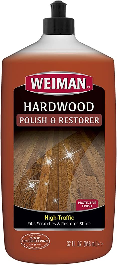 Amazon.com : Weiman Wood Floor Polish and Restorer - 32 Ounce - High-Traffic Hardwood Floor, Natural Shine, Removes Scratches, Leaves Protective Layer, Packaging May Vary : Health & Household Wood Floor Polish, Cherry Wood Floors, Wood Floor Cleaner, Hardwood Floor Cleaner, Wood Cleaner, Refinishing Floors, Oral Health Care, Oak Hardwood, Floor Finishes