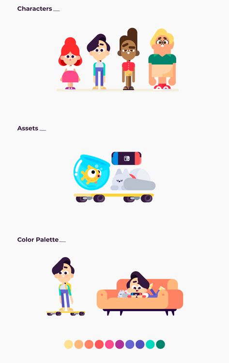 Game boy on Behance 2d Flat Character Design, Flat Illustration Characters, 2d Game Character Design, Kids Character Design, Flat Character Design, Character Design Vector, 2d Character Design, Character Flat Design, Flat Character