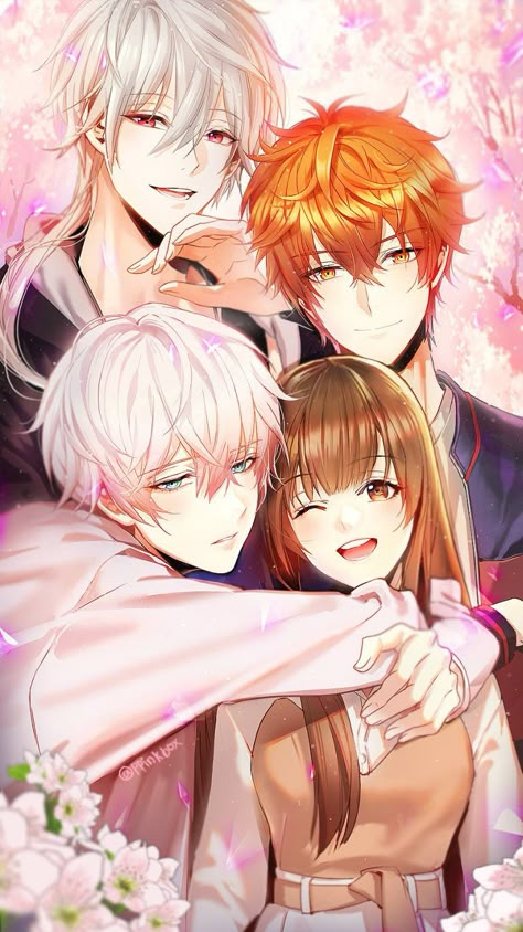 Mystic Messenger Saeran, Mystic Messenger, Zen, Flowers, Anime, Pink, White