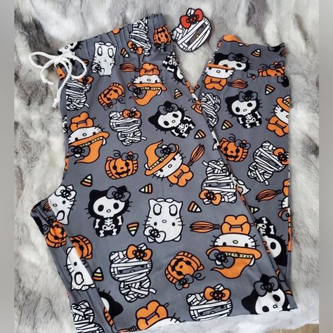 Hello Kitty Halloween Pajama Pants Bottoms Fall Kawaii Mummy Skeleton Cute Lots Of Sizes Adult S-Xl Pm For Sizes Before Order Brand New All Original Tags #Kawaii #Seasonal #Sanrio #Kidcore #Pumpkin Cute Pjs Pants, Hello Kitty Marshalls, Halloween Pajamas Women, Halloween Pj Pants, Cute Pj Pants, Cute Pajama Pants, Fall Kawaii, Skeleton Cute, Fall Pajamas