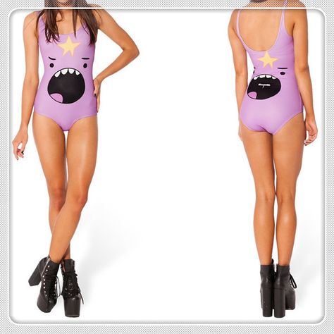 Sexiest Lingerie Bikini New 2014 One Piece Women Lumpy Space Princess Shout Swimsuit Adventure Time Galaxy Swimwear Bathing Suit $23.98 Bm Wish, Lumpy Space, Purple One Piece, Lumpy Space Princess, Backless Swimwear, Space Princess, Black Milk Clothing, Swimsuit Design, Jumpsuit Pattern