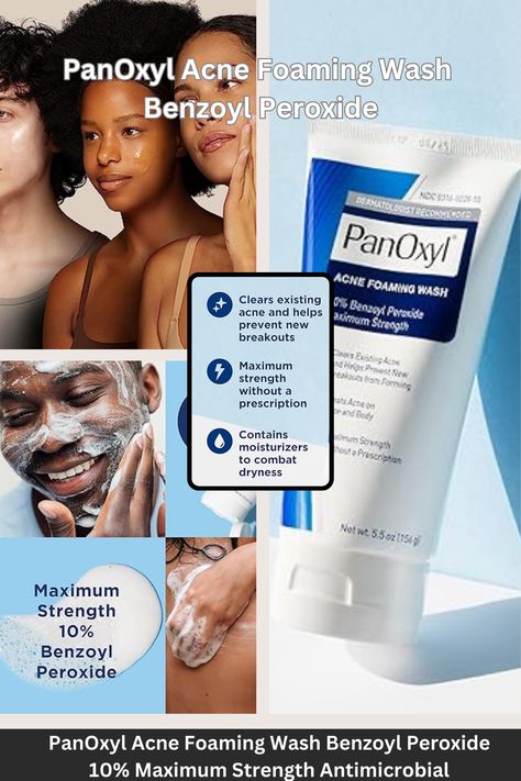 PanOxyl Acne Foaming Wash Benzoyl Peroxide 10% Maximum Strength Antimicrobial, 5.5 Oz #ad Panoxyl Acne Foaming Wash, Acne Control, Benzoyl Peroxide, Unclog Pores, Make Me Up, Facial Wash, Oil Control Products, Face Wash, Fragrance Free Products