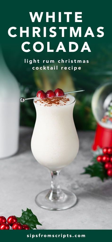 Christmas Cocktails Vodka, Holiday Drinks Alcohol Christmas, Malibu Rum Drinks, Coconut Rum Drinks, Rum Cocktail Recipes, White Drinks, Happy Drink, Mixed Drinks Alcohol, Christmas Spices