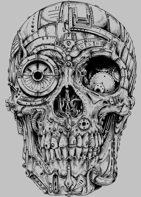 Steampunk Drawings, Steampunk Art Drawing, Steampunk Drawing, Steampunk Tattoo, Skull Art Tattoo, Steampunk Artwork, Skull Coloring Pages, Art Steampunk, Arte Grunge