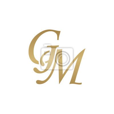 Initial letter gm, overlapping elegant monogram logo, luxury • wall stickers gm, monogram, overlap | myloview.com Gm Logo, Names Design, Letters Ideas, Gm Monogram, Elegant Monogram, Logo Luxury, Design Letters, Hand Lettering Alphabet, Gold Mine