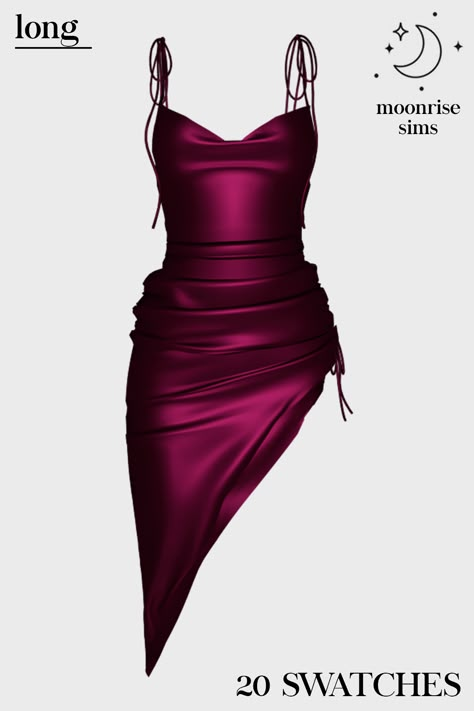 ✿Roli Cannoli CC Findz Corner✿ — moonrisesims: MADDISON SATIN DRESS (2 versions)... Paris Morgan, Cc Mods, The Sims 4 Packs, Sims 4 Body Mods, Sims 4 Cc Folder, Sims 4 Gameplay, Sims 4 Teen, Sims 4 Dresses, Sims4 Clothes