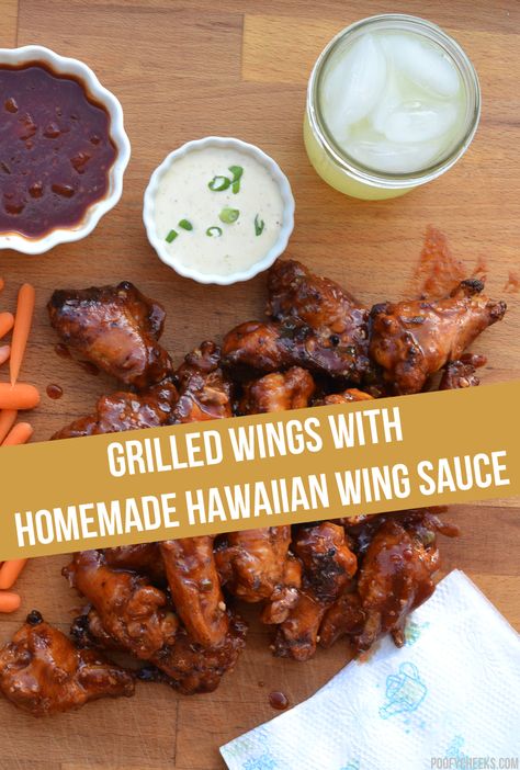 #whatsgrillin - Grilled Chicken Wings with a Homemade Hawaiian Wing Sauce Recipe Wing Sauce Recipe, Wing Stop, Wing Sauce Recipes, Chicken Wing Sauces, Grilled Wings, Grilled Chicken Wings, Hawaiian Chicken, Wing Sauce, Bloggers To Follow