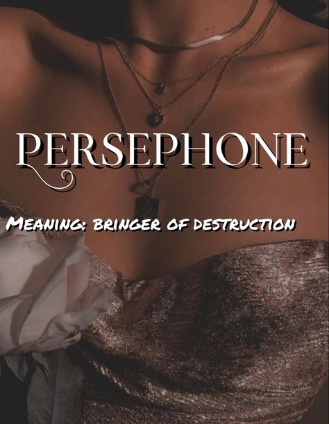 Persephone Name Meaning, Greek Names Girl, Goddess Names And Meanings List, Greek Girl Names, Mystical Names, Royal Names, Fantasy Character Names, Female Character Names, Goddess Names