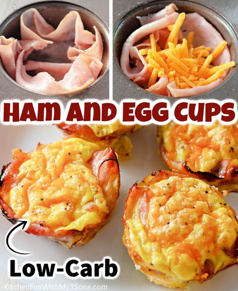 For an easy-to-make protein-packed breakfast, lunch, or snack, you can't go wrong with Ham and Egg Cups! These egg muffins are so delicious and quick to whip up using simple ingredients like ham, eggs, cheese, and seasonings. #recipes #breakfast Breakfast Ham Cups, Ham And Egg Cups, Ham Breakfast, Egg Cups Breakfast, Ham And Eggs, Breakfast Bites, Kitchen Fun, Egg Muffins, Breakfast Cups