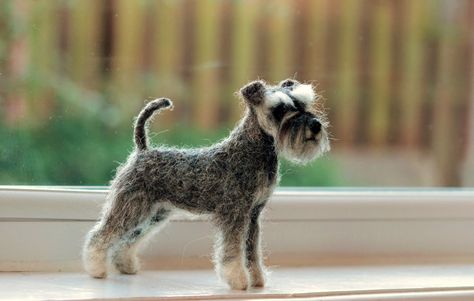 https://flic.kr/p/GcGLPD | miniature schnauzer | by feltedfido Fiber Animals, Magic Toys, Mini Schnauzers, Felt Toys Patterns, Miniature Schnauzer Puppies, Needle Felted Dog, Needle Felting Tutorials, Schnauzer Puppy, Popular Dog Breeds