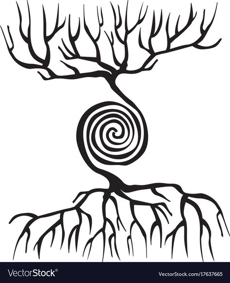 Latin American Folk Art, Tree Symbol, Spiral Tattoos, Spiral Tree, Muster Tattoos, Afrique Art, Silhouette Stencil, Art Drawings For Kids, Line Tattoos