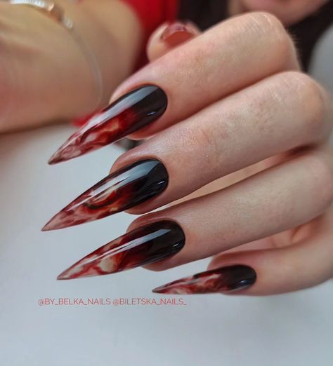 27 Halloween Nail Ideas 2024 Spooky and Chic Designs for Short, Long, Almond, Coffin, and Gel Nails Gothic Nail Art, Blood Nails, Vampire Nails, Matte Black Nails, Solid Color Nails, Dark Elegance, Gothic Nails, Edgy Nails, Pointed Nails