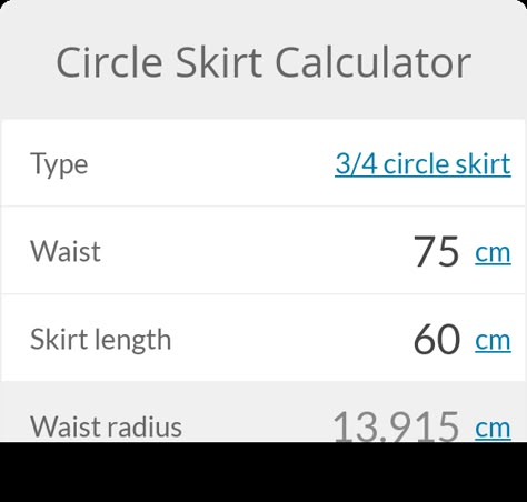 Circle Skirt Pattern Diy, Sewing Charts, Circle Skirt Calculator, Diy Circle Skirt, Make Your Own Patterns, Pola Rok, Circle Skirt Pattern, Keto Calculator, Circular Skirt