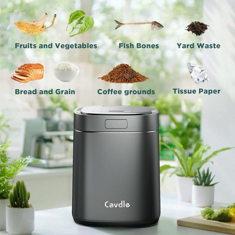 Amazon.com : Electric Compost Bin Kitchen | Smart Kitchen Waste Composter | Food Composter Indoor/Outdoor | Food Cycler with 3L Capacity | Compost Machine for Apartment Countertop | Cavdle WasteCycler | Black : Patio, Lawn & Garden Counter Top Composter, Lomi Kitchen Composter, Compost Bin Kitchen, Kitchen Counter Compost Bin, Compost Machine, Composting Kitchen Scraps, Compost Maker, Composting Machine, Countertop Compost