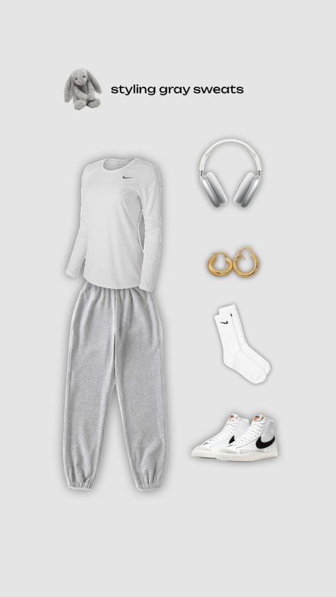 Gray Sweatpants Outfit, Gray Sweatpants, Sweatpants Outfit, Grey Sweatpants, Mood Board Fashion, Your Aesthetic, Connect With People, Creative Energy, Casual Outfits