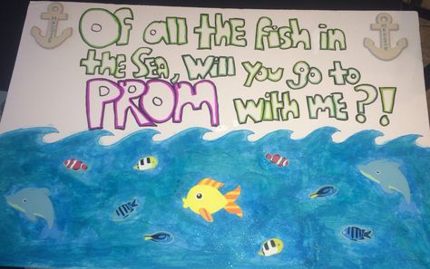 Finding Nemo Promposal Ideas, Fish Promposal, Beach Promposal, Fishing Promposal, Prom Posters, Prom Proposals, Hoco 2024, Cute Prom Proposals, Asking To Prom