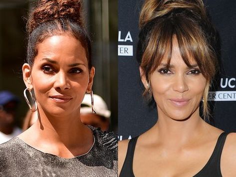 With And Without Bangs, Celebrity Bangs, Halle Berry Hairstyles, Forehead Hair, Rashida Jones, Bangs Hairstyles, Fringe Bangs, Leighton Meester, Rachel Bilson