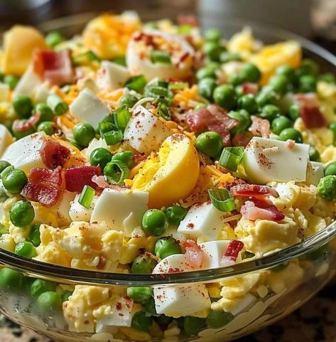 Southern Pea Salad, Southern Salad, Canned Peas, Pea Salad Recipes, Creamy Peas, Chopped Ham, Pea Salad, Crab Salad, Keto Recipes Dinner