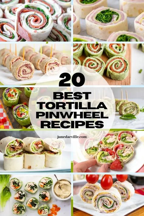 Looking for creative roll ups for a lunchbox, potluck party or an appetizer? Check out these 20 tortilla pinwheel recipes from fellow food bloggers! Tortilla Pinwheel Recipes, Pinwheels Appetizers, Tortilla Pinwheels Recipe, Super Bowl Appetizers, Tortilla Pinwheels, Pinwheel Sandwiches, Pinwheels Recipe, Pin Wheels, Easy Sandwich