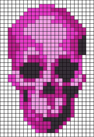 Spooky Alpha Pattern, Scary Pixel Art, Emo Pixel Art, Pixel Art Skull, Spooky Pixel Art, Bracelet Book, Crochet Grid, Tiny Cross Stitch, Halloween Cross Stitch Patterns