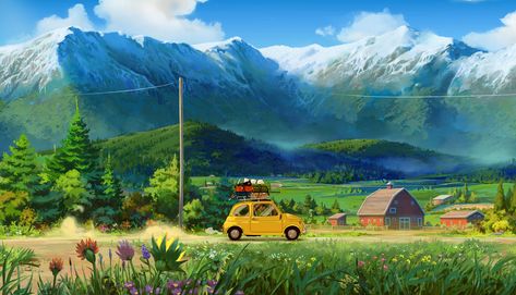 Art Studio Ghibli, Travel Oregon, Personajes Studio Ghibli, Studio Ghibli Background, Ghibli Artwork, Desktop Wallpaper Art, Japon Illustration, Wallpaper Laptop, Studio Ghibli Art