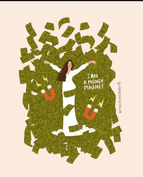 Spiritual Illustration, I Am A Money Magnet, Money Affirmation, Money Vision Board, Graphic Shapes Design, Money Icons, Vision Board Pictures, Money Magic, Budget Book