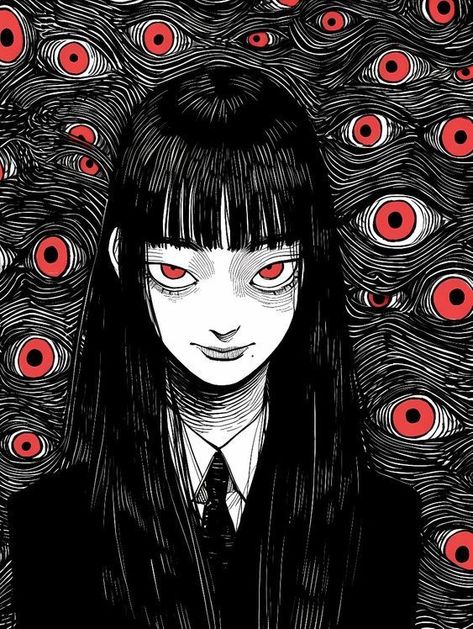 Horror Drawing, Arte Grunge, Japanese Horror, Grunge Art, Dark Art Drawings, Dark Art Illustrations, Scary Art, Creepy Art, Dessin Adorable