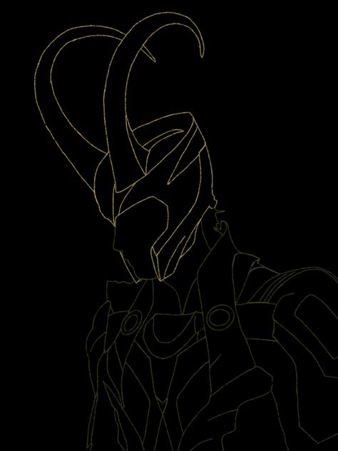 Just some simple line art :) Simple Loki Tattoo, Loki Embroidery, Marvel Line Art, Loki Silhouette, Loki Sketch, Avengers Stickers, Loki Tattoo, Thor Helmet, Loki Drawing