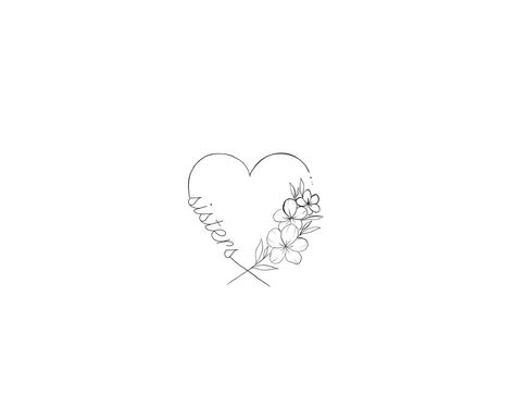 Sis In Law Tattoos, Sisters Heart Tattoo, Daisy Heart Tattoo, Tattoo For My Sister, Heart Infinity Tattoo, Sister Heart Tattoos, Mommy Daughter Tattoos, Tattoo Klein, Matching Bff Tattoos