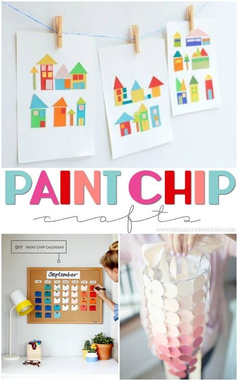 Take a look at these Paint Chip Ideas to make the perfect Paint Chip Crafts! Paint strips can make the most perfect and free craft for kids. Details on Frugal Coupon Living. Paint Chip Calendar, Chip Ideas, Paint Chip Crafts, Paint Chip Art, Chip Art, Fingerprint Art, Calendar Craft, Earth Day Crafts, Paint Sample