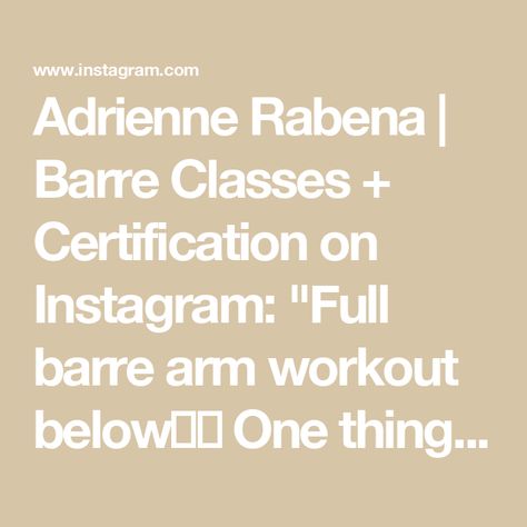 Adrienne Rabena | Barre Classes + Certification on Instagram: "Full barre arm workout below💪🏼

One thing about me is that I loooove a good bodyweight arm workout (without a single plank or push up). This is especially great when your wrists are achey and you’re on the go. 

That’s why I’m LOVING the ✨free✨ Bodyweight Barre Challenge on Barre Eclipse - sooo many full body workouts that are spicy AF - this workout comes straight from the 30 day plan. I liked it in my bio for ya👀

I’m using 1lb wrist weights here, but it’s not needed to feel the burn and enjoy the increase in mobility and endurance:

1 Butterfly Wing Sweep 🦋
2. Tiny Lift Chest Press
3. Cactus Arms
4. Dessert 🍨 Plate Circles
5. Flower Bud Reach
6. Weeping Flower🥀

Repeat all moves for 30 seconds 2-3xs until you’re maxing Bodyweight Arm Workout, Body Weight Arm Workout, Barre Arm Workout, Full Arm Workout, Target Area, Tricep Kickback, Chest Press, Arm Workouts, Barre Pilates