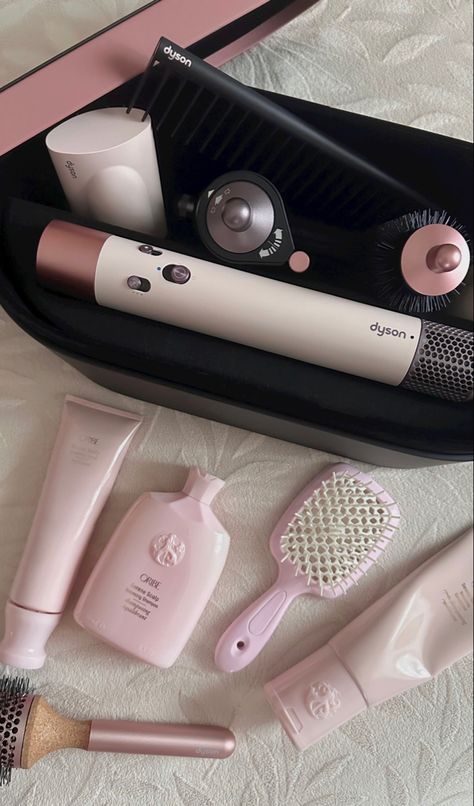 Hair Tools Aesthetic, Pink Dyson, Styling Aesthetic, Oribe Hair, Dyson Hair, Summer Vision, Pink Brush, Dyson Hair Dryer, Pink Aura